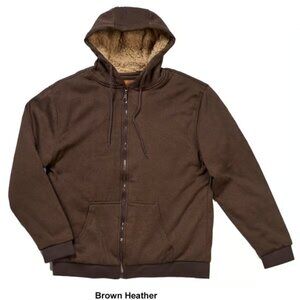 new Mens Mountain Ridge Solid Sherpa Hoodie Jacket